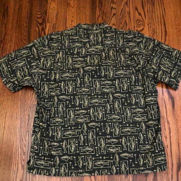 Timberland XL button up fish & hook print green - Picture 4 of 10
